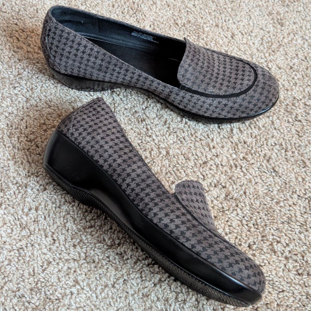 Dansko Debra Loafers Womens EU 39 US 8.5/9 Gray Houndstooth Leather Comfort